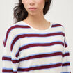 Pull col rond manches longues en coton marron chocolat femme