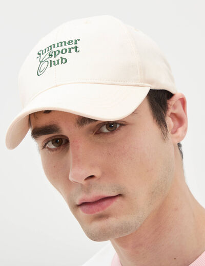 Casquette en coton ecru homme