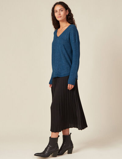 Pull bleu canard femme