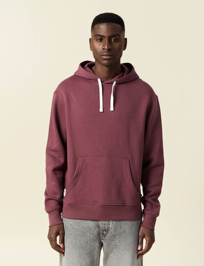 Sweat à capuche bordeaux homme