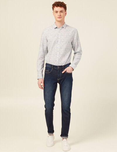 Chemise manches longues bleu homme