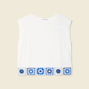 T-shirt sans manches blanc femme