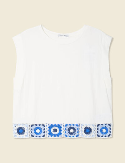 T-shirt sans manches blanc femme