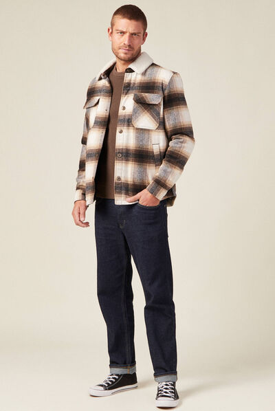 Veste surchemise ample ecru homme