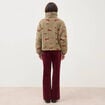 Blouson oversize sherpa col montant vert femme