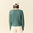 Gilet manches longues ajour&eacute; vert fonc&eacute; femme