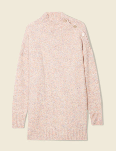 Pull long oversize orange foncé femme