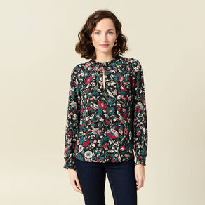 Blouse manches longues noir femme