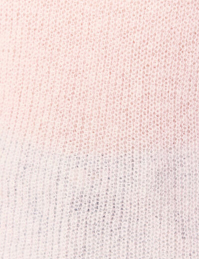 Pull manches longues col rond rose femme