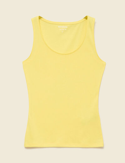 D&eacute;bardeur cintr&eacute; d&eacute;collet&eacute; sans manches jaune femme
