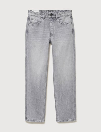 Jeans large longueur 34 en coton denim snow gris homme