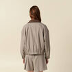 Blouson oversize manches longues doubl&eacute; marron femme