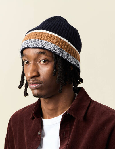 Bonnet fabriqu&eacute; en France bleu marine homme