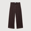 Jeans large cropped taille haute marron chocolat femme