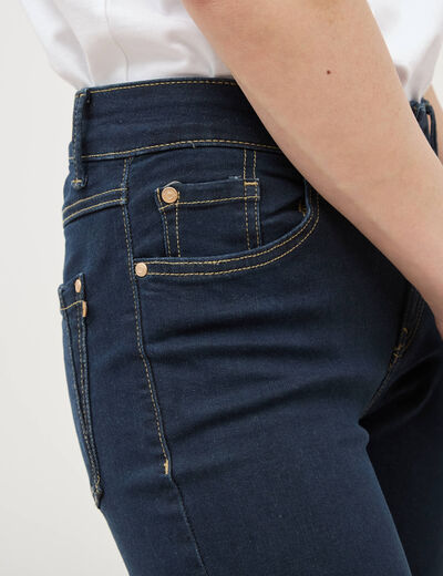 Jeans regular 5 poches denim brut rinse femme