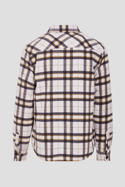 Veste droite boutonnée ecru homme