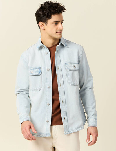 Surchemise en jean denim snow bleach homme