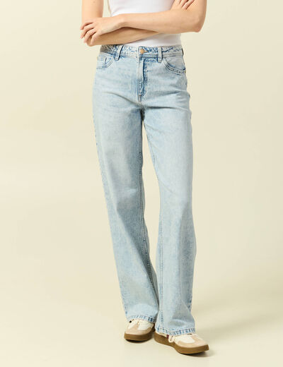Jeans large taille standard denim snow bleu femme
