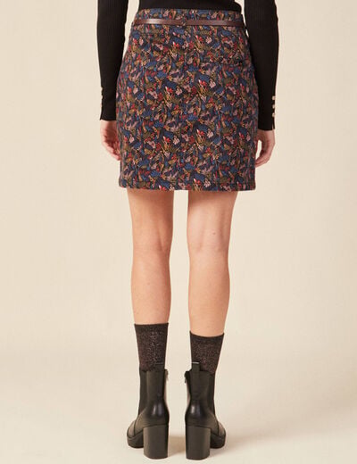 Jupe droite courte multicolore femme