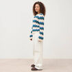 Pull ajour&eacute; coton manches longues ecru femme
