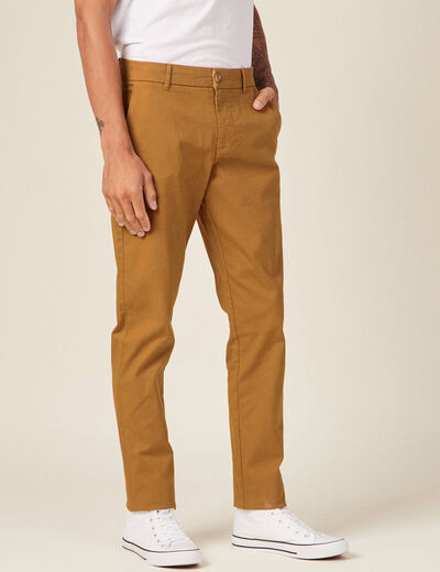 Pantalon slim Instinct chino marron homme