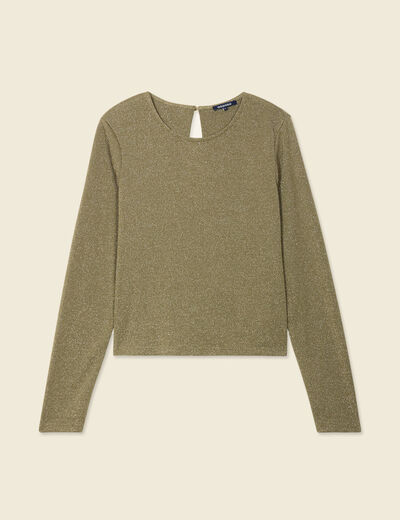 T-shirt manches longues vert kaki femme