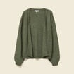 Gilet manches longues vert kaki femme