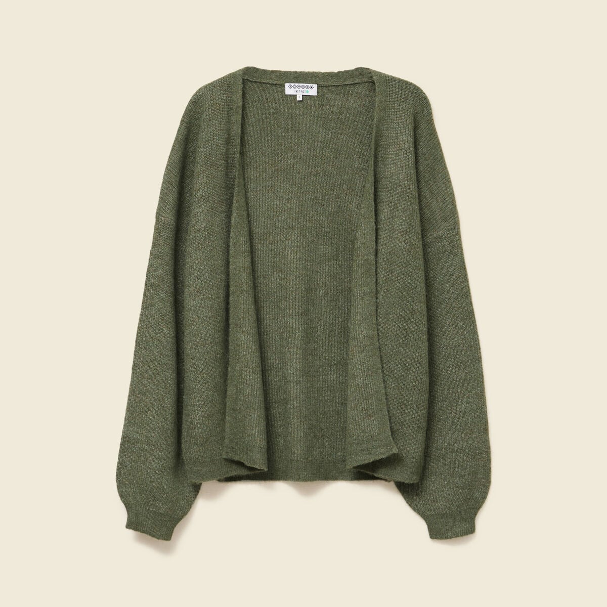 Gilet manches longues vert kaki femme