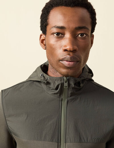 Sweat zipp&eacute; &agrave; capuche noir homme