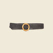 Ceinture tressée perforée noir femme