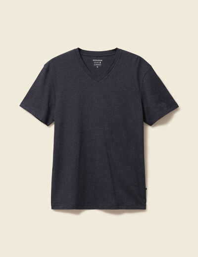 T-shirt manches courtes homme bleu fonc&eacute; homme