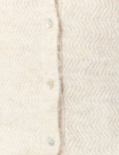 Gilet manches courtes creme femme