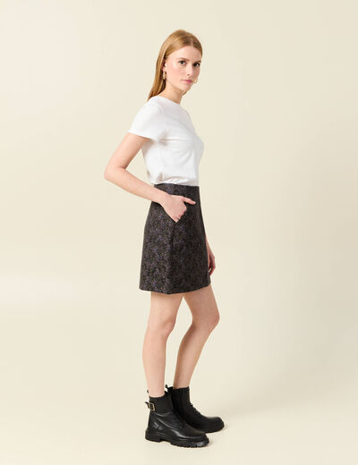 Jupe droite multicolore femme