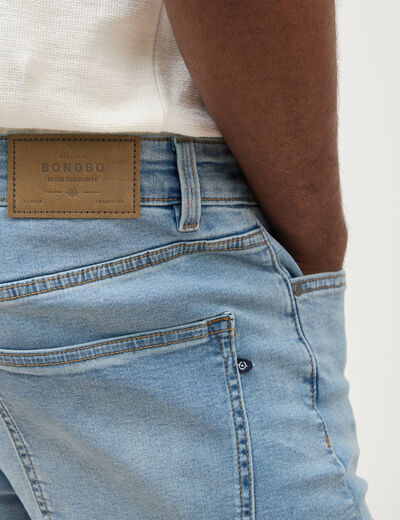 Jeans skinny tapered denim bleach homme
