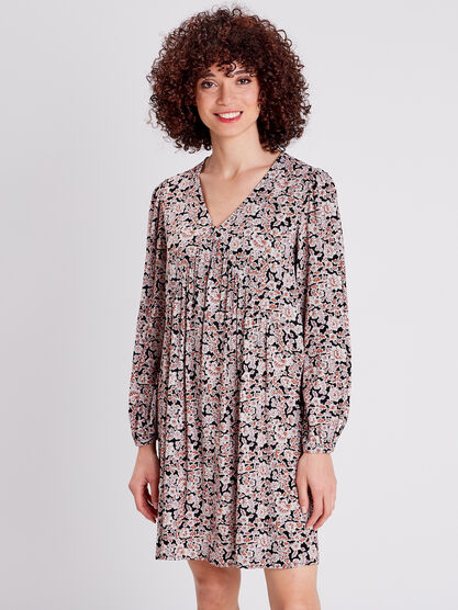 Robe evasee fluide noir femme