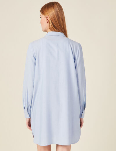 Chemise manches longues bleu gris femme