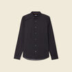 Chemise cintr&eacute;e en coton manches longues noir homme