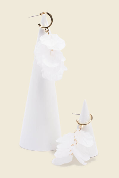 Boucles d'oreilles pendantes blanc femme