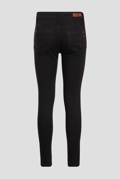 Jeans slim push up 7/8ème denim noir femme