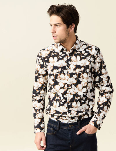 Chemise manches longues noir homme