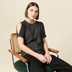 T-shirt manches courtes brillant noir femme