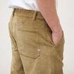 Pantalon droit en velours longueur 32 vert kaki homme