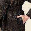 Kimono oversize manches longues ceinture couleur or femme