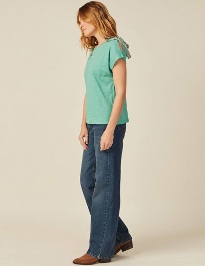T-shirt manches courtes vert menthe femme