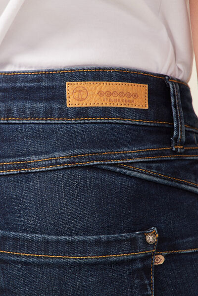 Jeans regular 7/8ème denim brut femme