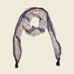 Foulard à franges bleu marine femme