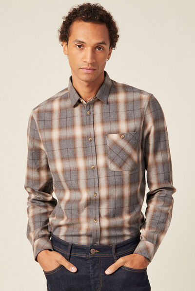 Chemise manches longues ecru homme