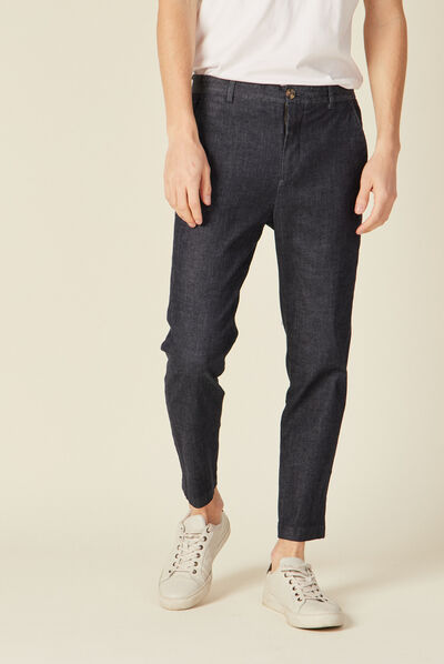Jeans straight chino denim brut clean homme