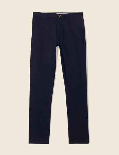 Pantalon chino longueur 32 bleu fonc&eacute; homme