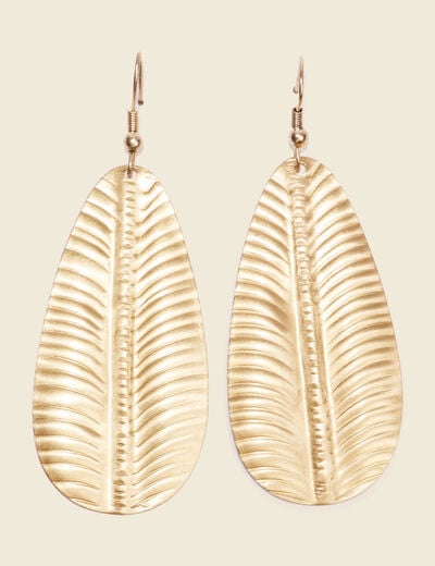 Boucles d'oreilles pendantes couleur or femme